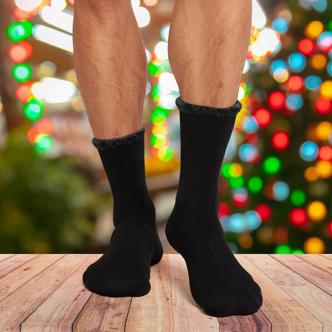 Mens Thermal Heated Socks Brushed Lined Insulated Warm Winter Cold Weather Image 10