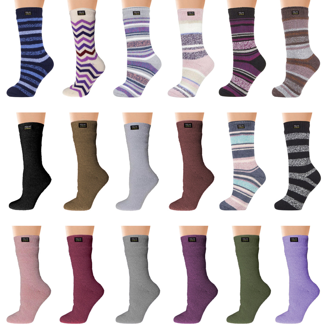 Womens Polar Extreme Thermal Insulated Ultra-Soft Winter Crew Socks Size 9-11 Image 1