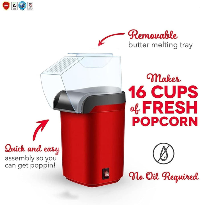 Popcorn Machine Hot Air Electric Popper Kernel Corn Maker Bpa Free No Oil Image 9