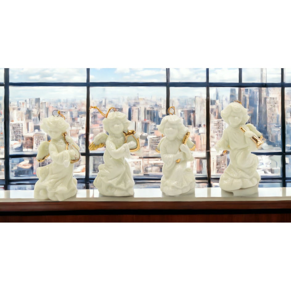 Ceramic Angel Ornaments Set of 4 3 Inch Image 1