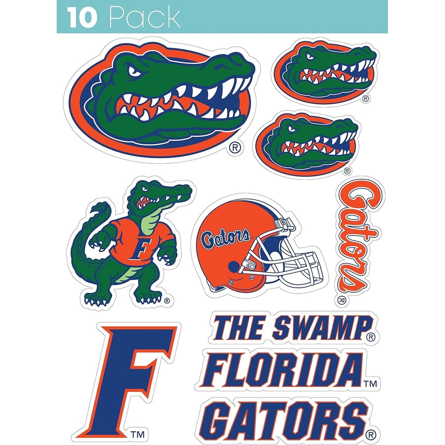 Florida Gators 10-Pack 4 inches in size on one of its sides NCAA Durable School Spirit Vinyl Decal Sticker Image 1