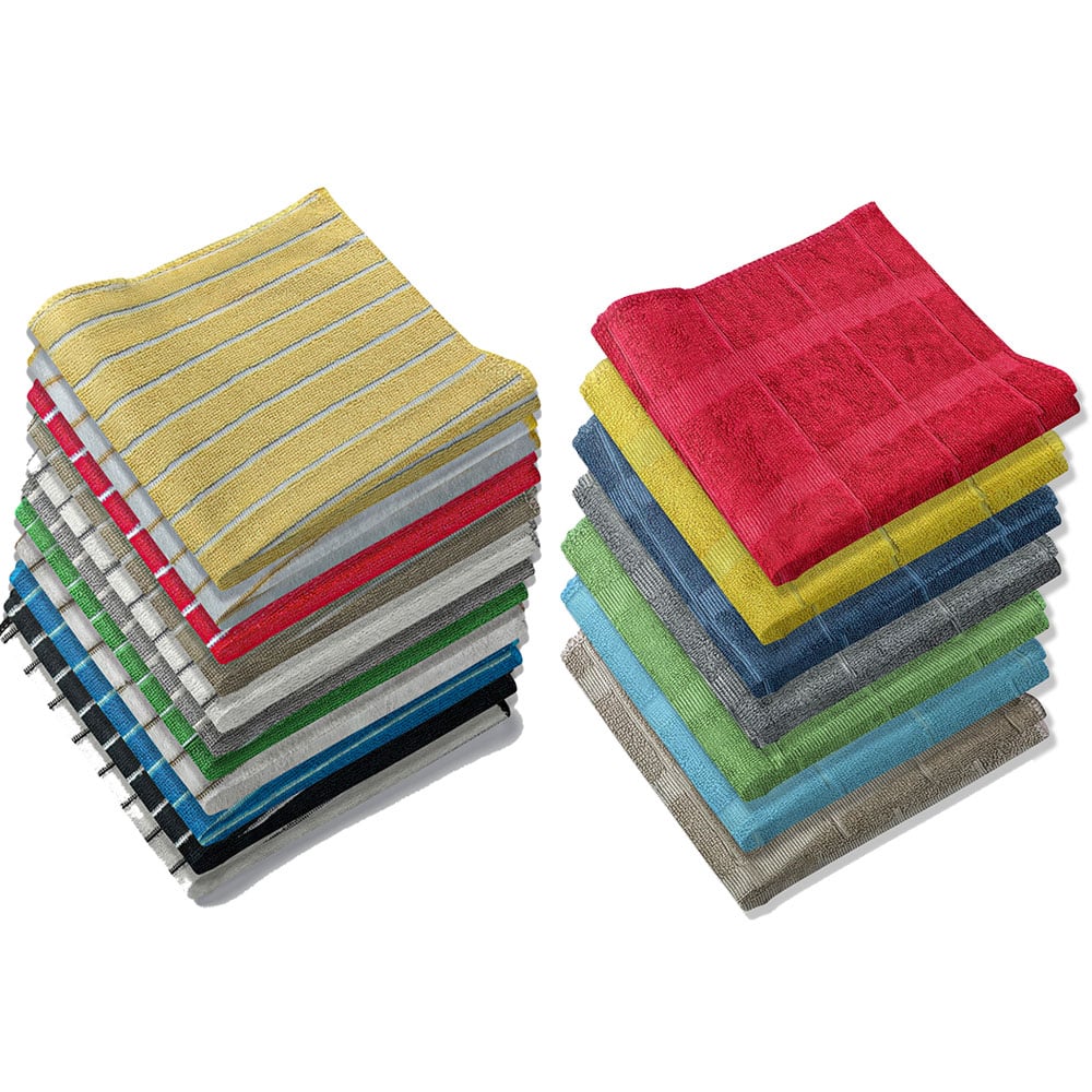 12/24-Pack: Ultra-Absorbent Multi Use Cleaning Super Soft Microfiber Dish Utility Rag Cloths Image 1