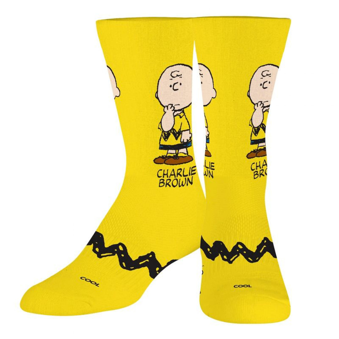 Peanuts Charlie Brown Zigzag Crew Socks Image 1