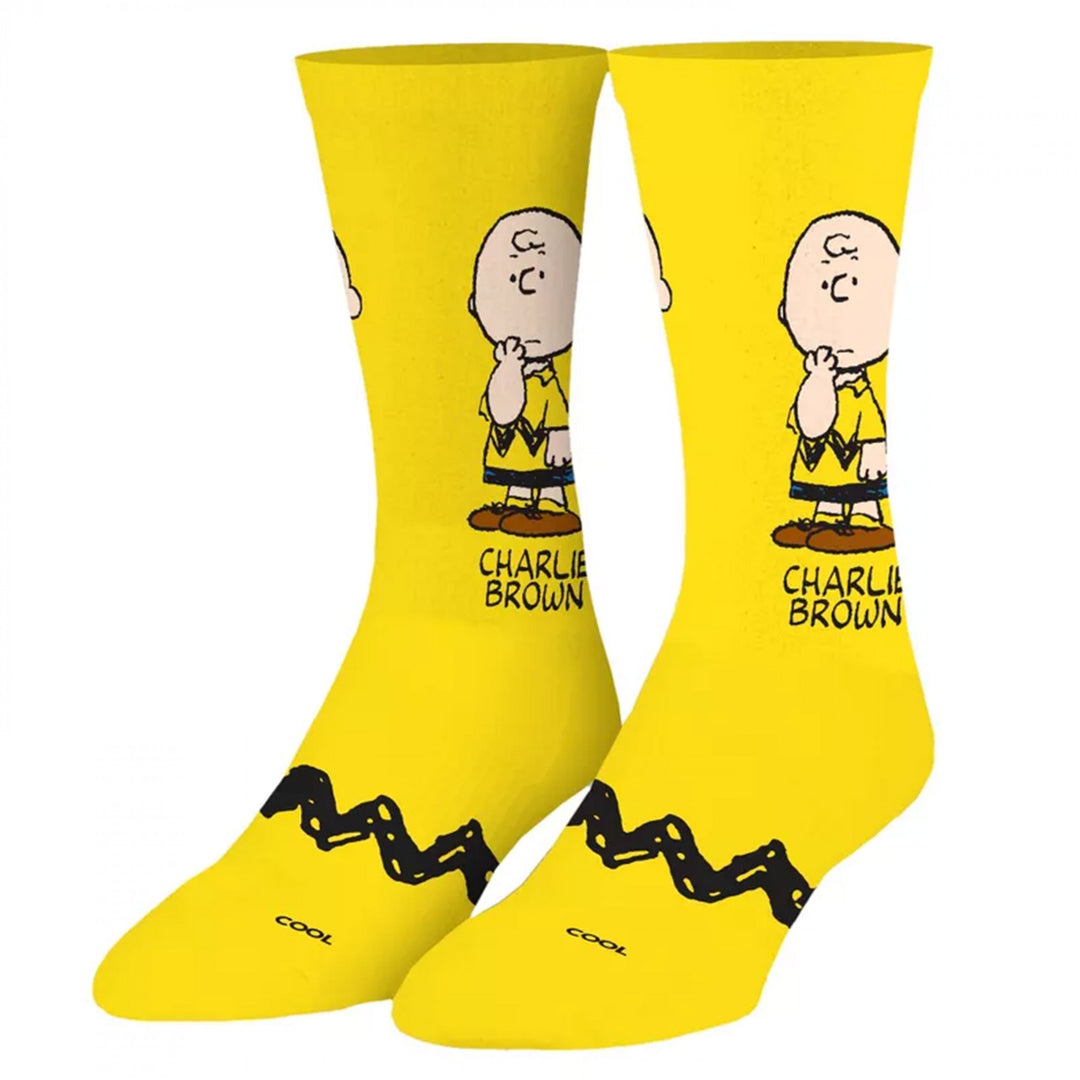 Peanuts Charlie Brown Zigzag Crew Socks Image 2