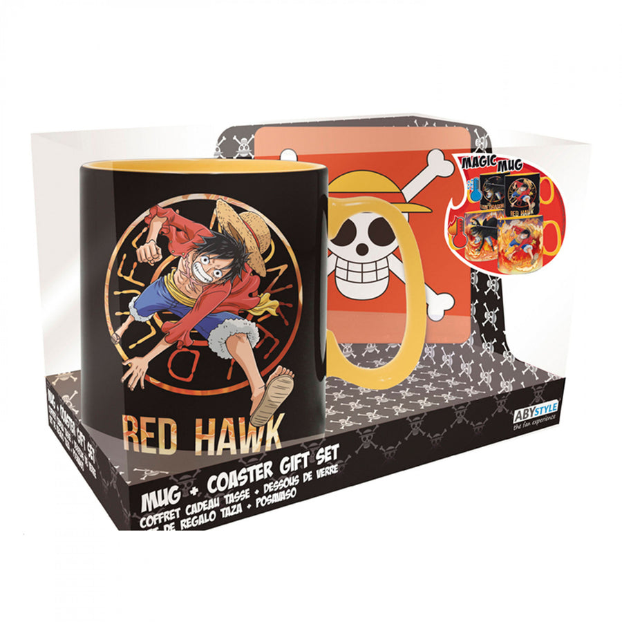 One Piece Luffy and Sabo Magic Mug and Coaster Gift Set Image 1