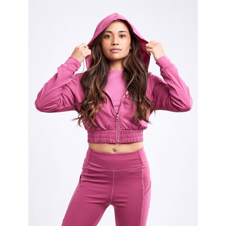 JupiterGear Fitted Zip-Up Crop Hoodie Jacket Women Lightweight Athletic 92% Polyester Image 1