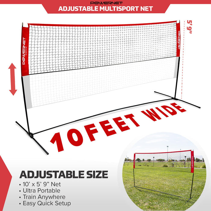 PowerNet Portable 10x3 Ft Net for Tennis Badminton Volleyball Pickellball (1050) Image 2