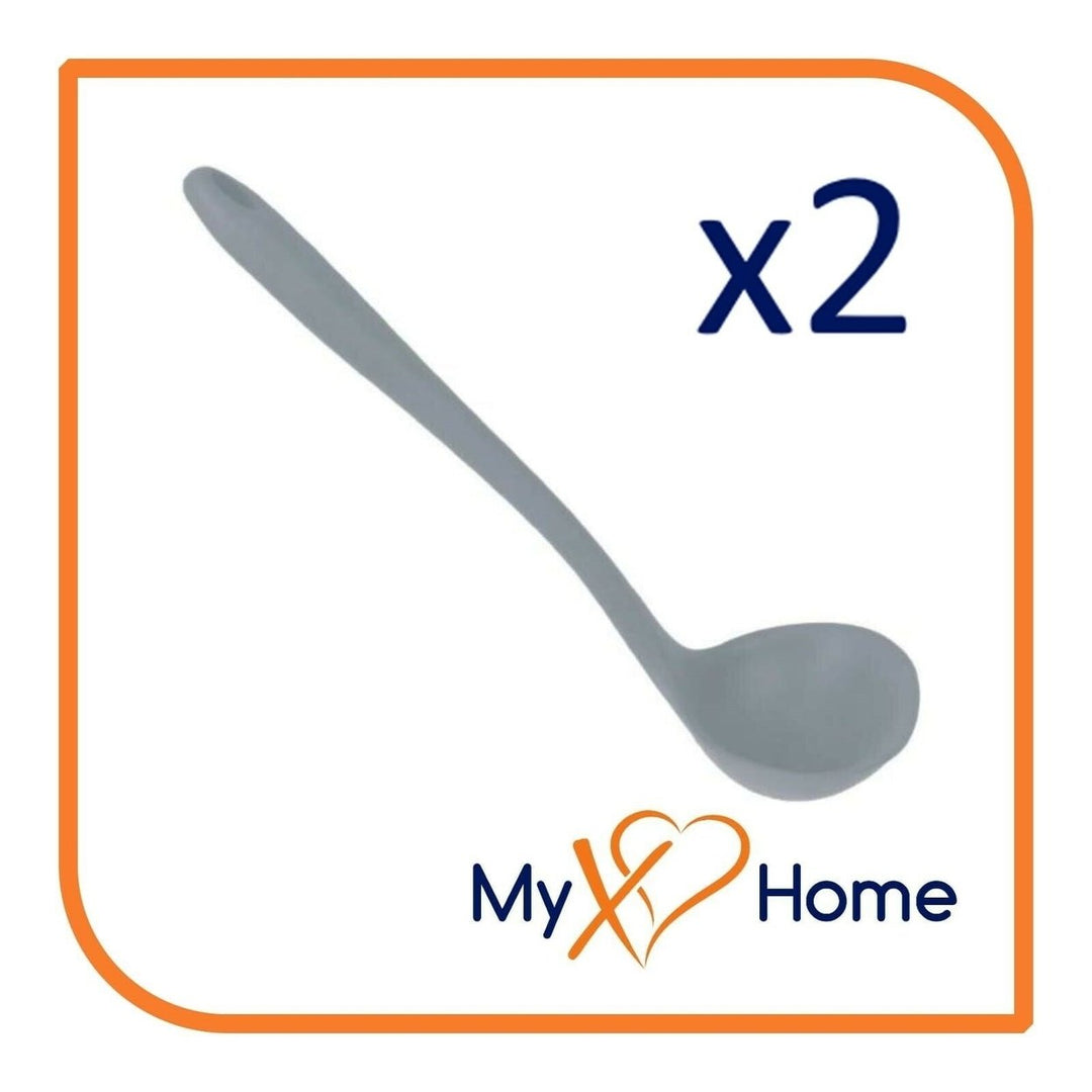 8" Gray Silicone Ladle by MyXOHome (1 2 4 or 6 Ladles) Image 3