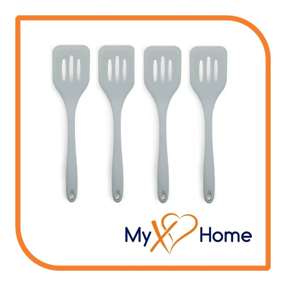 8" Gray Silicone Slotted Turner by MyXOHome (1 2 4 or 6 Slotted Turners) Image 4