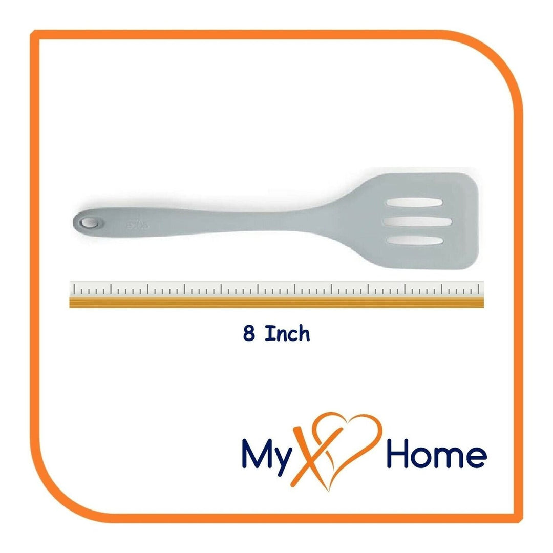 8" Gray Silicone Slotted Turner by MyXOHome (1 2 4 or 6 Slotted Turners) Image 9