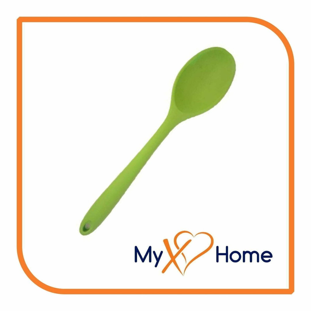 8" Green Silicone Spoon by MyXOHome (1 2 4 or 6 Spoons) Image 2