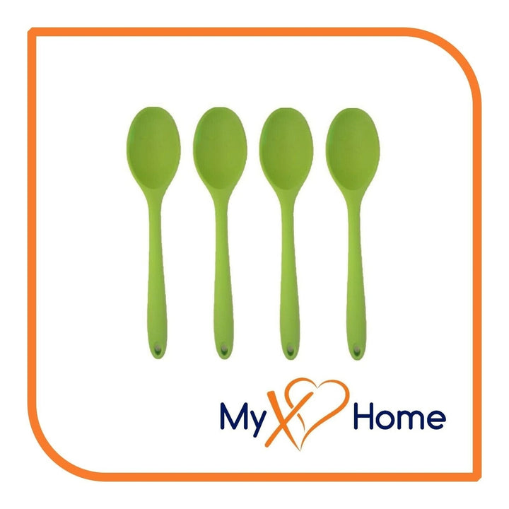 8" Green Silicone Spoon by MyXOHome (1 2 4 or 6 Spoons) Image 4