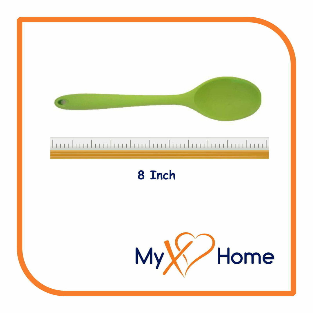 8" Green Silicone Spoon by MyXOHome (1 2 4 or 6 Spoons) Image 9