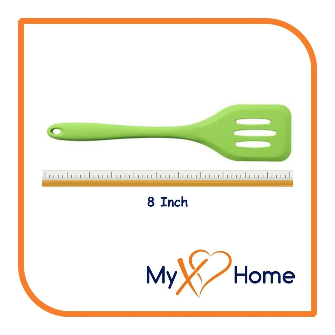 8" Green Silicone Slotted Turner by MyXOHome (1 2 4 or 6 Slotted Turners) Image 9