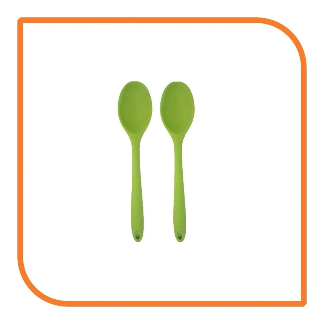 8" Green Silicone Spoon by MyXOHome (1 2 4 or 6 Spoons) Image 12