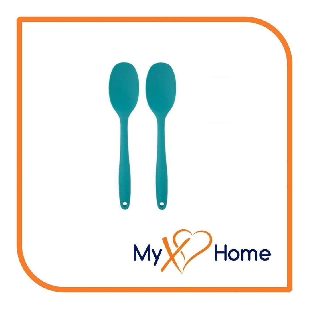 8" Light Blue Silicone Spoon by MyXOHome (1 2 4 or 6 Spoons) Image 3