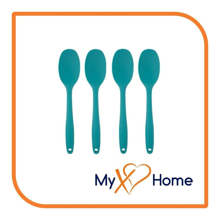 8" Light Blue Silicone Spoon by MyXOHome (1 2 4 or 6 Spoons) Image 4