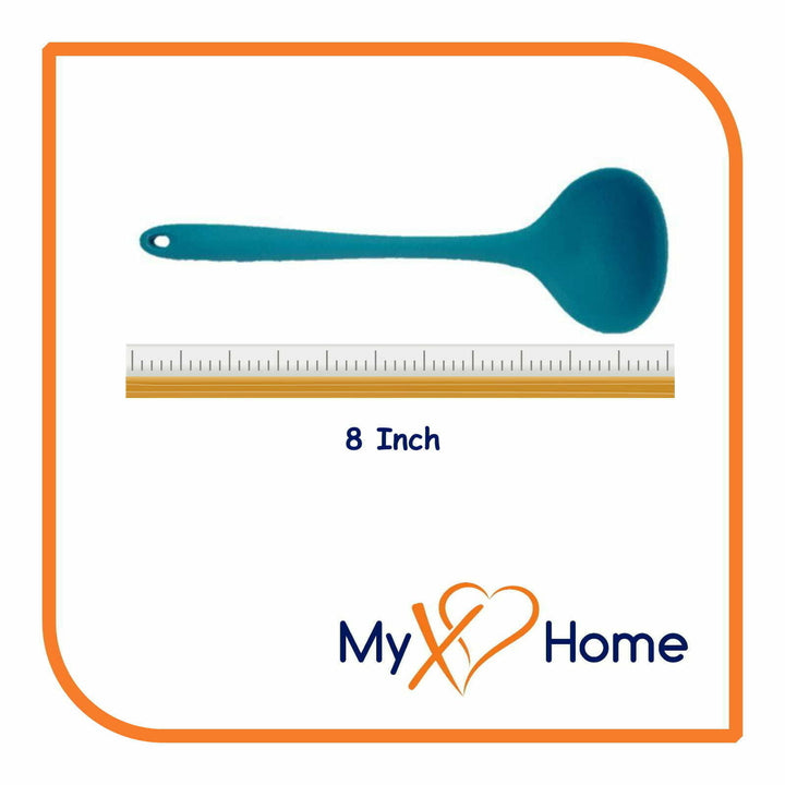 8" Light Blue Silicone Ladle by MyXOHome (1 2 4 or 6 Ladles) Image 8