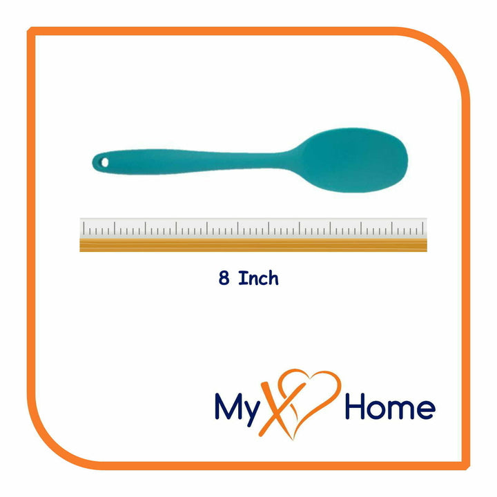 8" Light Blue Silicone Spoon by MyXOHome (1 2 4 or 6 Spoons) Image 9