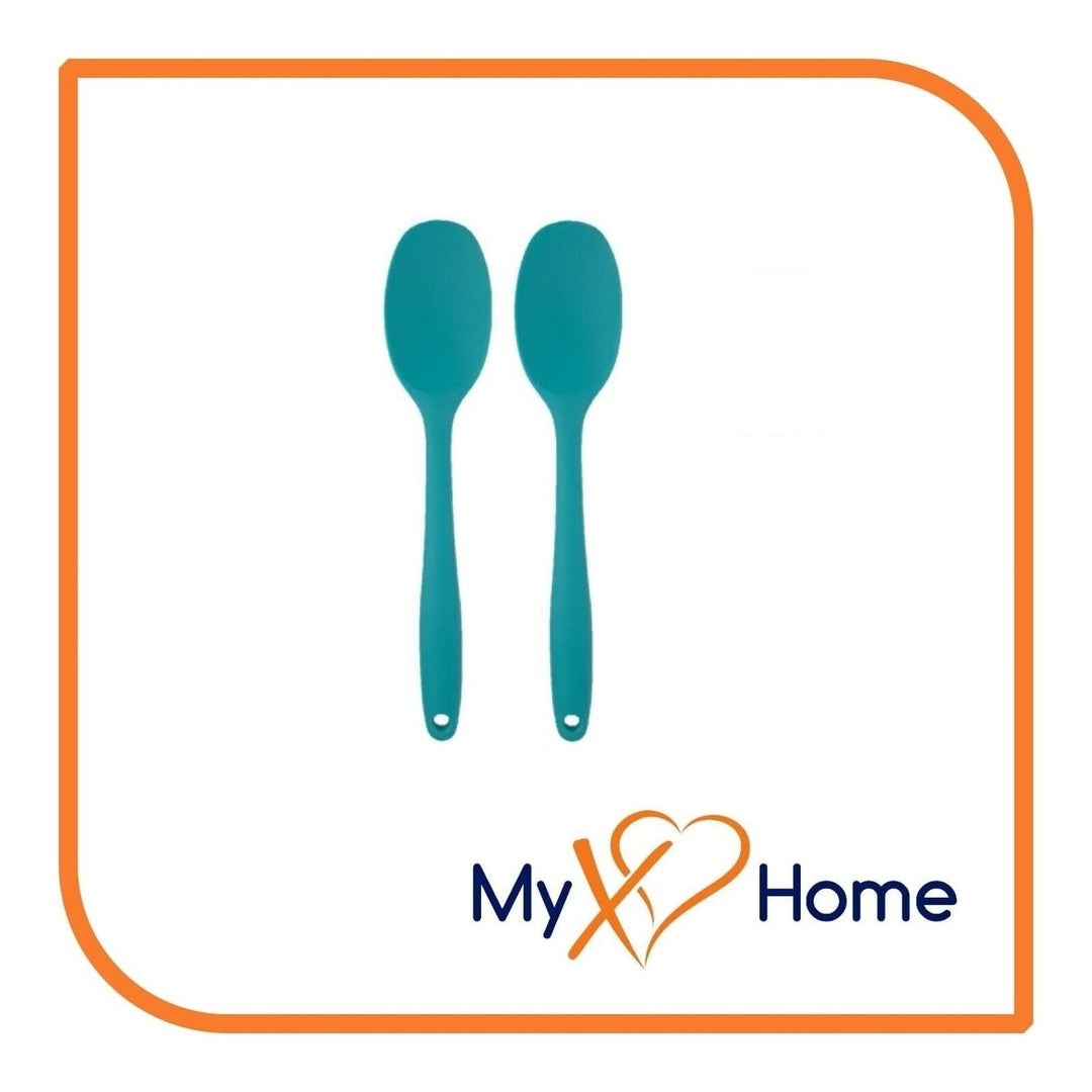 8" Light Blue Silicone Spoon by MyXOHome (1 2 4 or 6 Spoons) Image 11