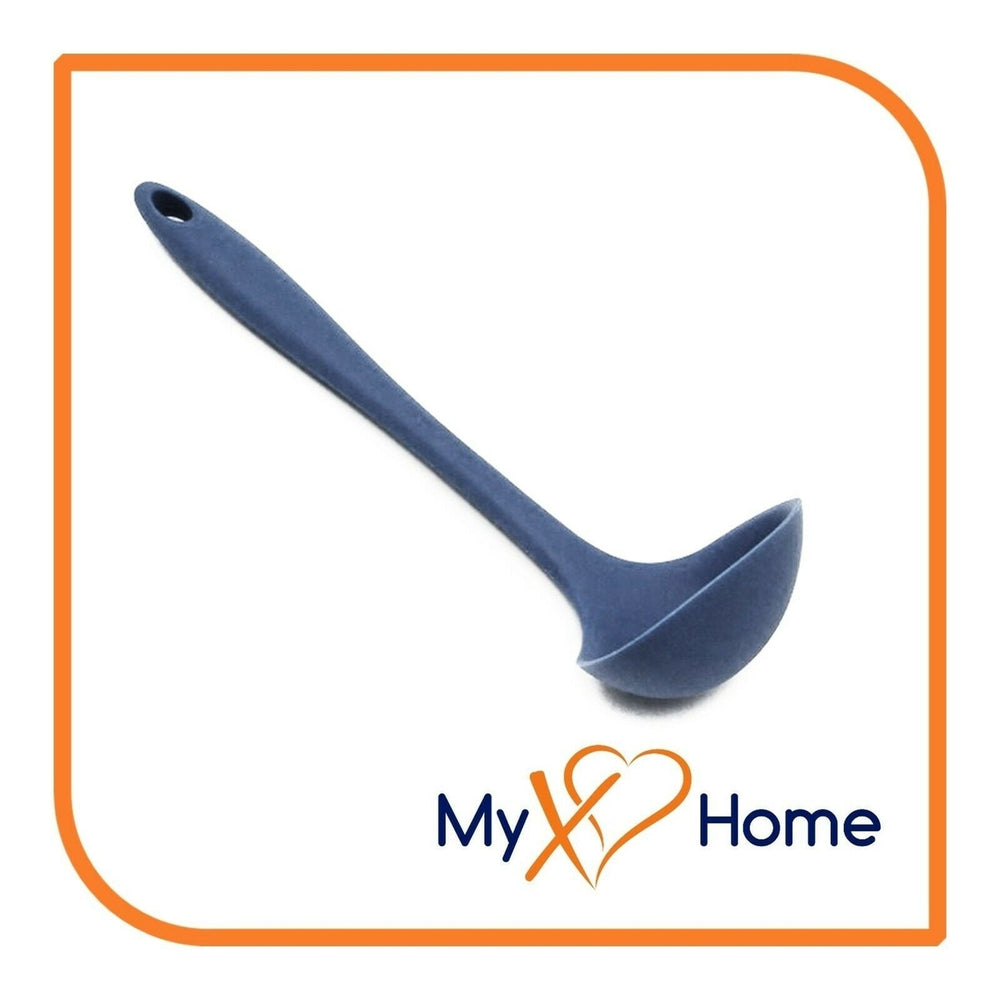 8" Navy Blue Silicone Ladle by MyXOHome (1 2 4 or 6 Ladles) Image 2