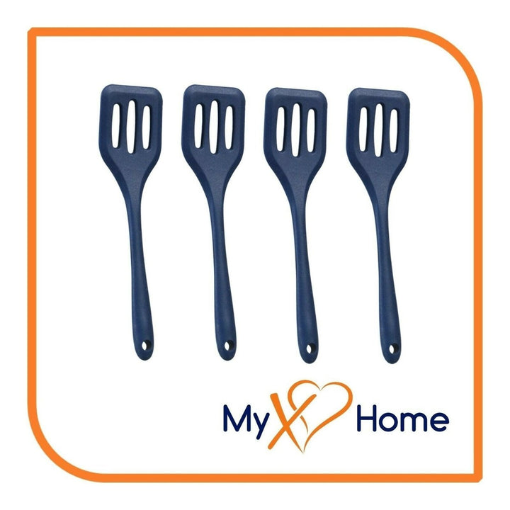 8" Navy Blue Silicone Slotted Turner by MyXOHome (1 2 4 or 6 Slotted Turners) Image 1