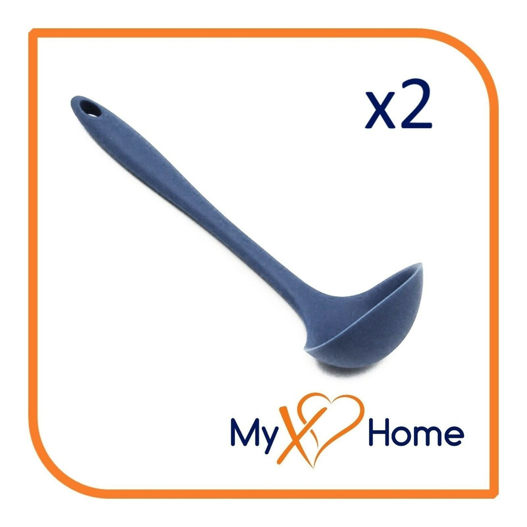 8" Navy Blue Silicone Ladle by MyXOHome (1 2 4 or 6 Ladles) Image 3