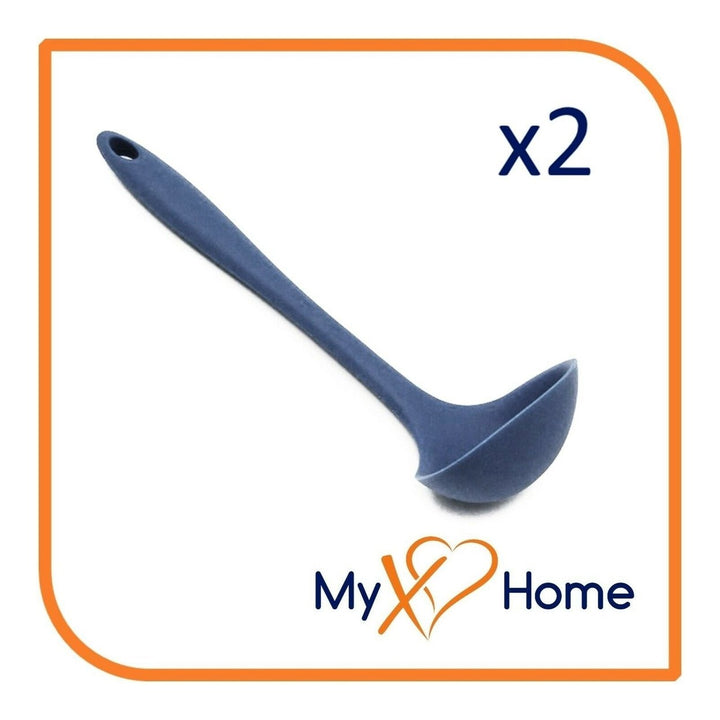 8" Navy Blue Silicone Ladle by MyXOHome (1 2 4 or 6 Ladles) Image 1