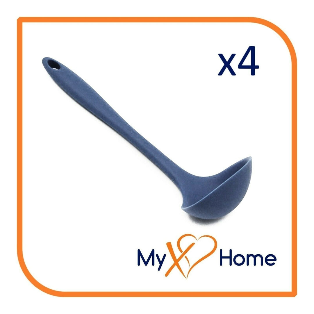 8" Navy Blue Silicone Ladle by MyXOHome (1 2 4 or 6 Ladles) Image 4