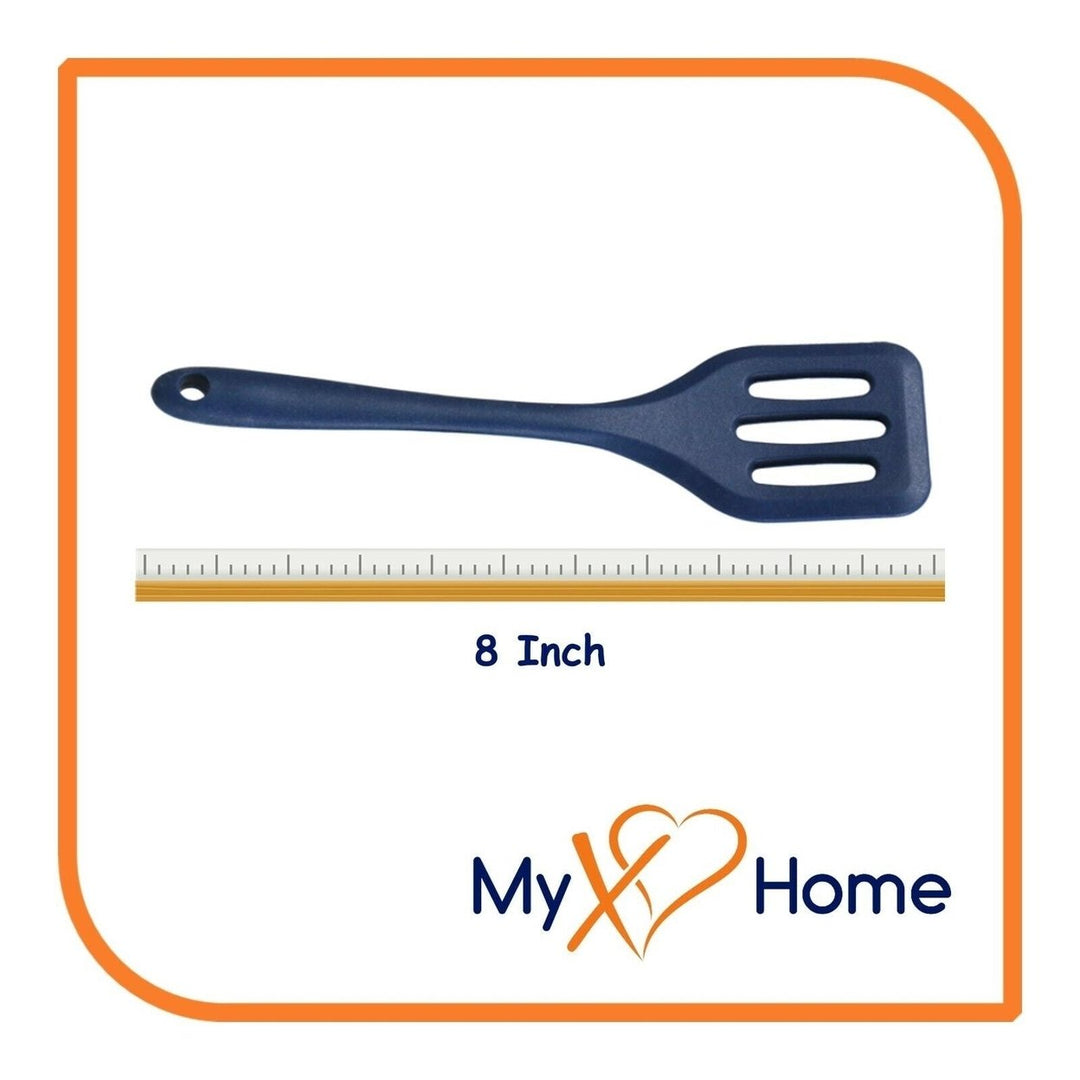 8" Navy Blue Silicone Slotted Turner by MyXOHome (1 2 4 or 6 Slotted Turners) Image 9