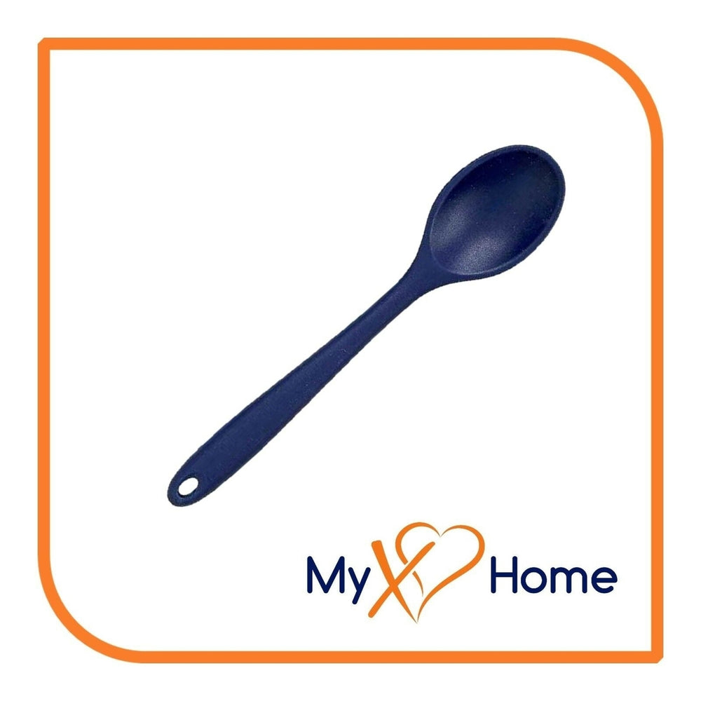 8" Navy Blue Silicone Spoon by MyXOHome (1 2 4 or 6 Spoons) Image 2