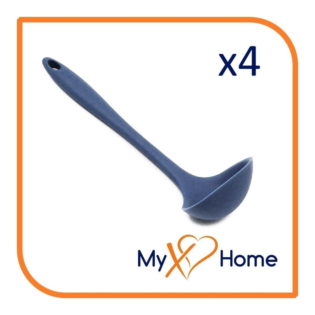 8" Navy Blue Silicone Ladle by MyXOHome (1 2 4 or 6 Ladles) Image 12