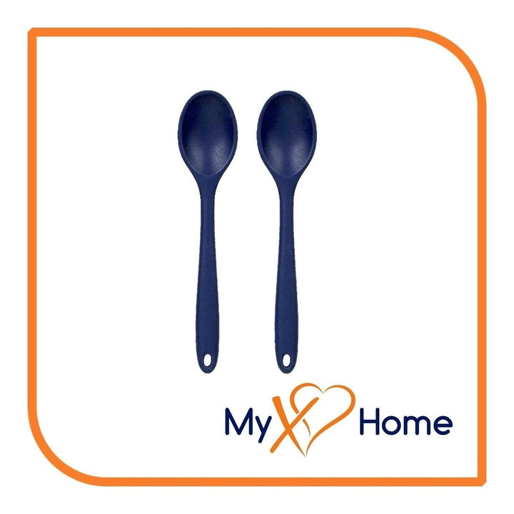 8" Navy Blue Silicone Spoon by MyXOHome (1 2 4 or 6 Spoons) Image 3