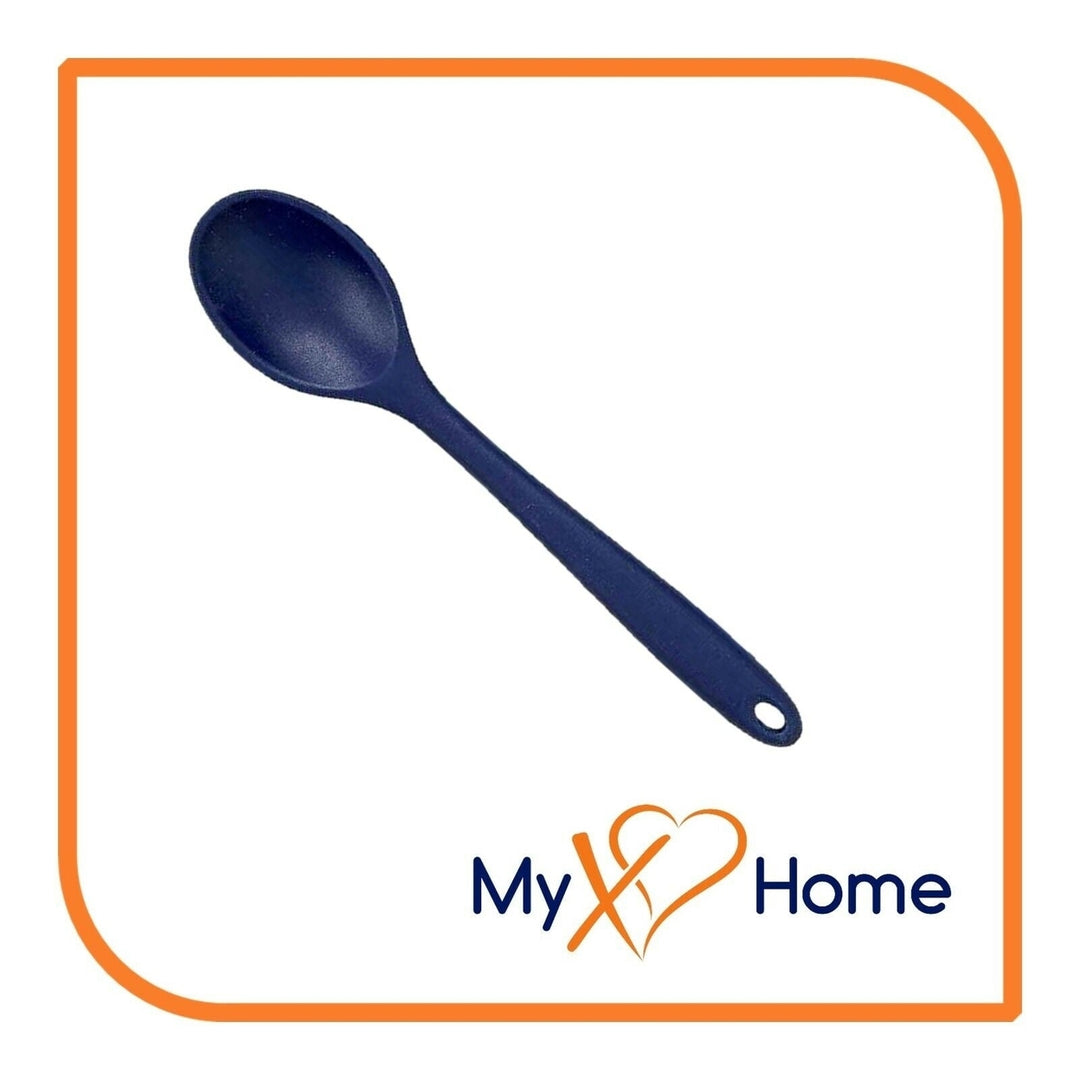 8" Navy Blue Silicone Spoon by MyXOHome (1 2 4 or 6 Spoons) Image 7