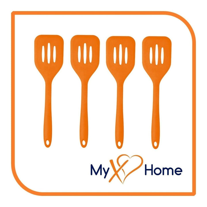 8" Orange Silicone Slotted Turner by MyXOHome (1 2 4 or 6 Slotted Turners) Image 4