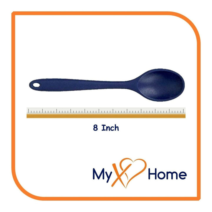 8" Navy Blue Silicone Spoon by MyXOHome (1 2 4 or 6 Spoons) Image 9