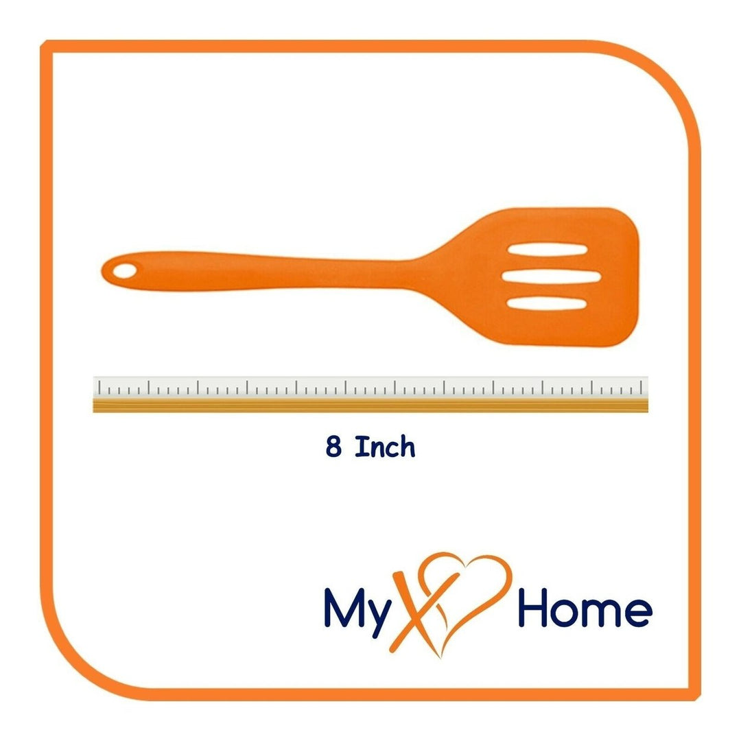 8" Orange Silicone Slotted Turner by MyXOHome (1 2 4 or 6 Slotted Turners) Image 9