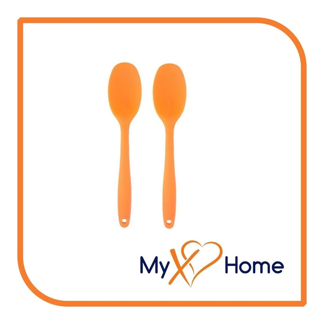 8" Orange Silicone Spoon by MyXOHome (1 2 4 or 6 Spoons) Image 3