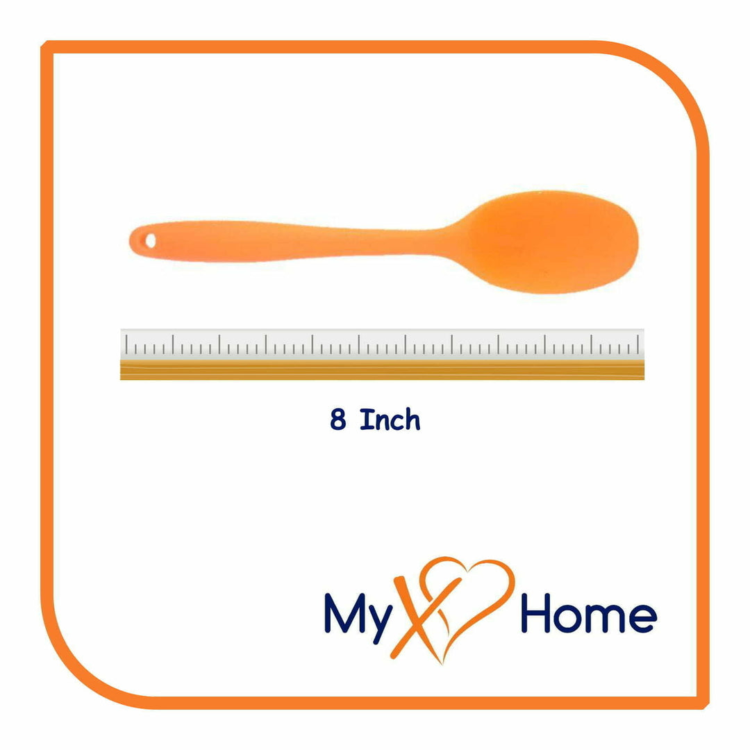 8" Orange Silicone Spoon by MyXOHome (1 2 4 or 6 Spoons) Image 9