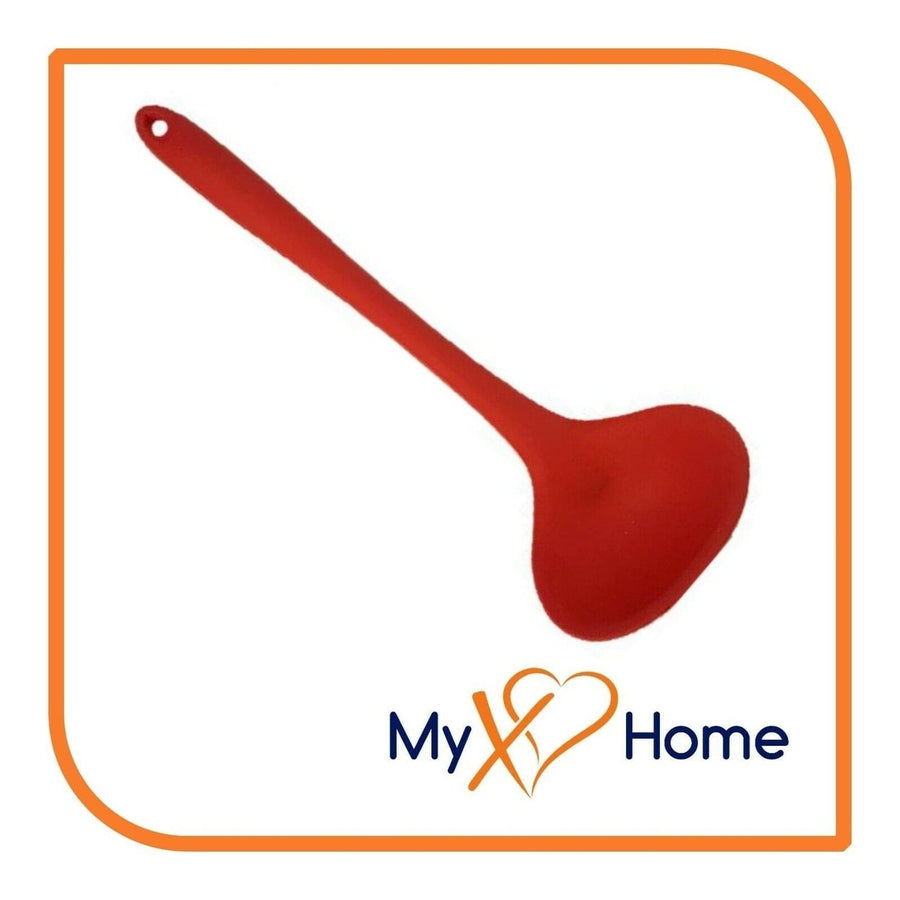 8" Red Silicone Ladle by MyXOHome (1 2 4 or 6 Ladles) Image 1