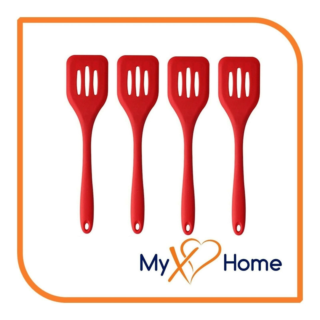 8" Red Silicone Slotted Turner by MyXOHome (1 2 4 or 6 Slotted Turners) Image 4