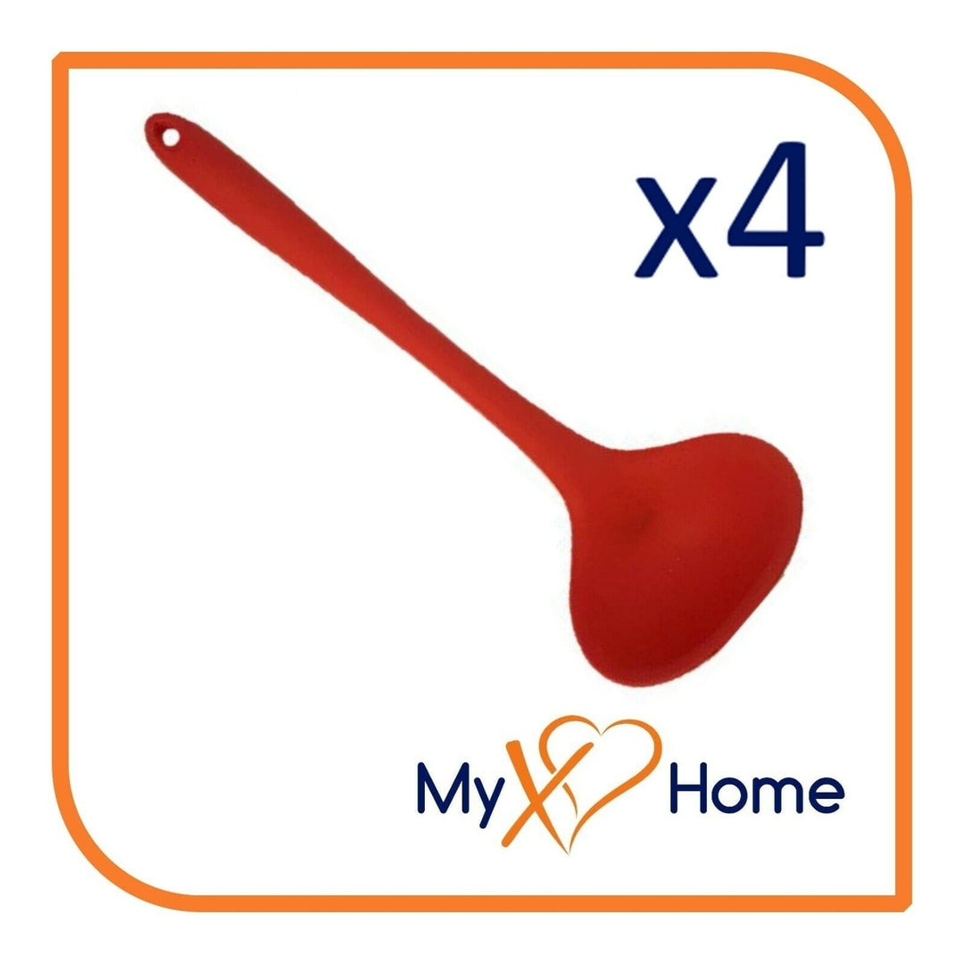 8" Red Silicone Ladle by MyXOHome (1 2 4 or 6 Ladles) Image 4