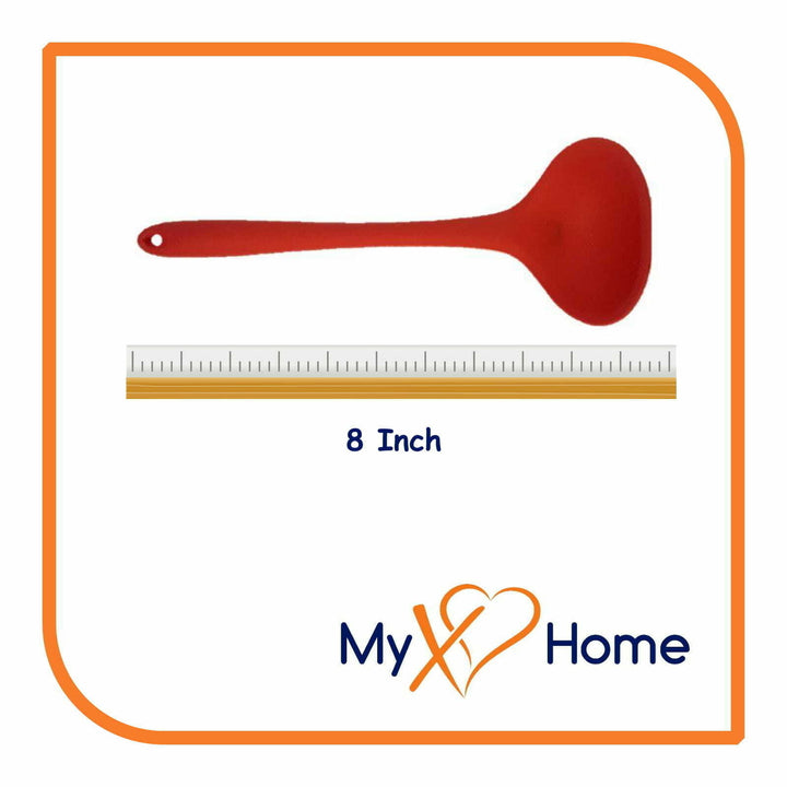 8" Red Silicone Ladle by MyXOHome (1 2 4 or 6 Ladles) Image 8