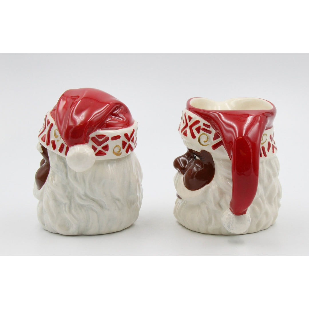 Ceramic African American Santa Sugar and Creamer Set Holiday 14oz 9oz Image 4