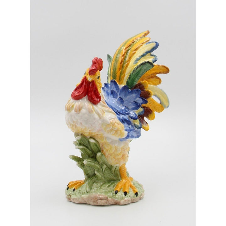 Ceramic Blue Rooster Figurine 7.5x5.5x10.875 Kitchen Farmhouse Gift Image 3