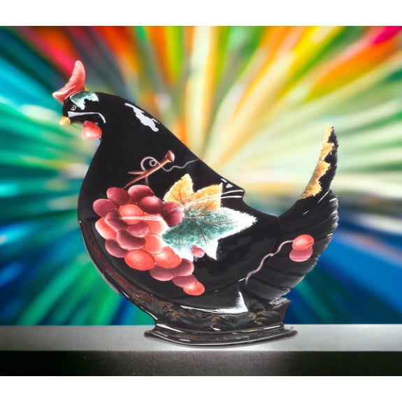 Ceramic Black Chicken Plate, Home Dcor, Gift for Her, Gift for Mom, Kitchen Dcor, Farmhouse Dcor, Nature Lover Gift, Image 1