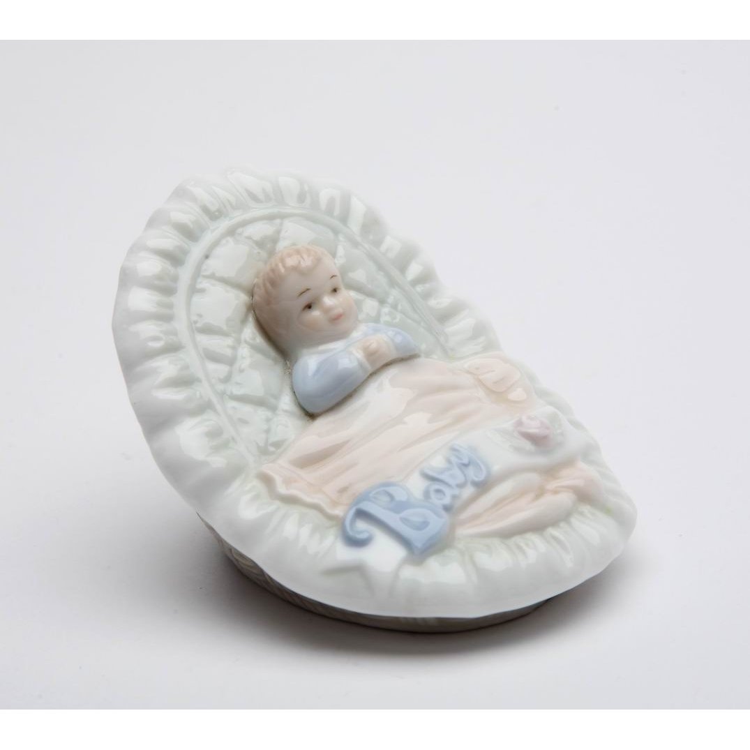 Ceramic Baby Boy Figurine on Bouncer 2 3/8" Image 3