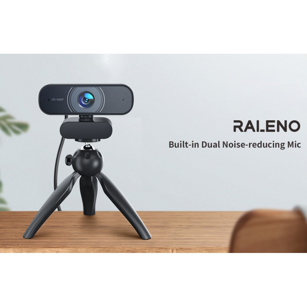 RALENO 1080P Webcam with Dual Built-in Microphones Image 4