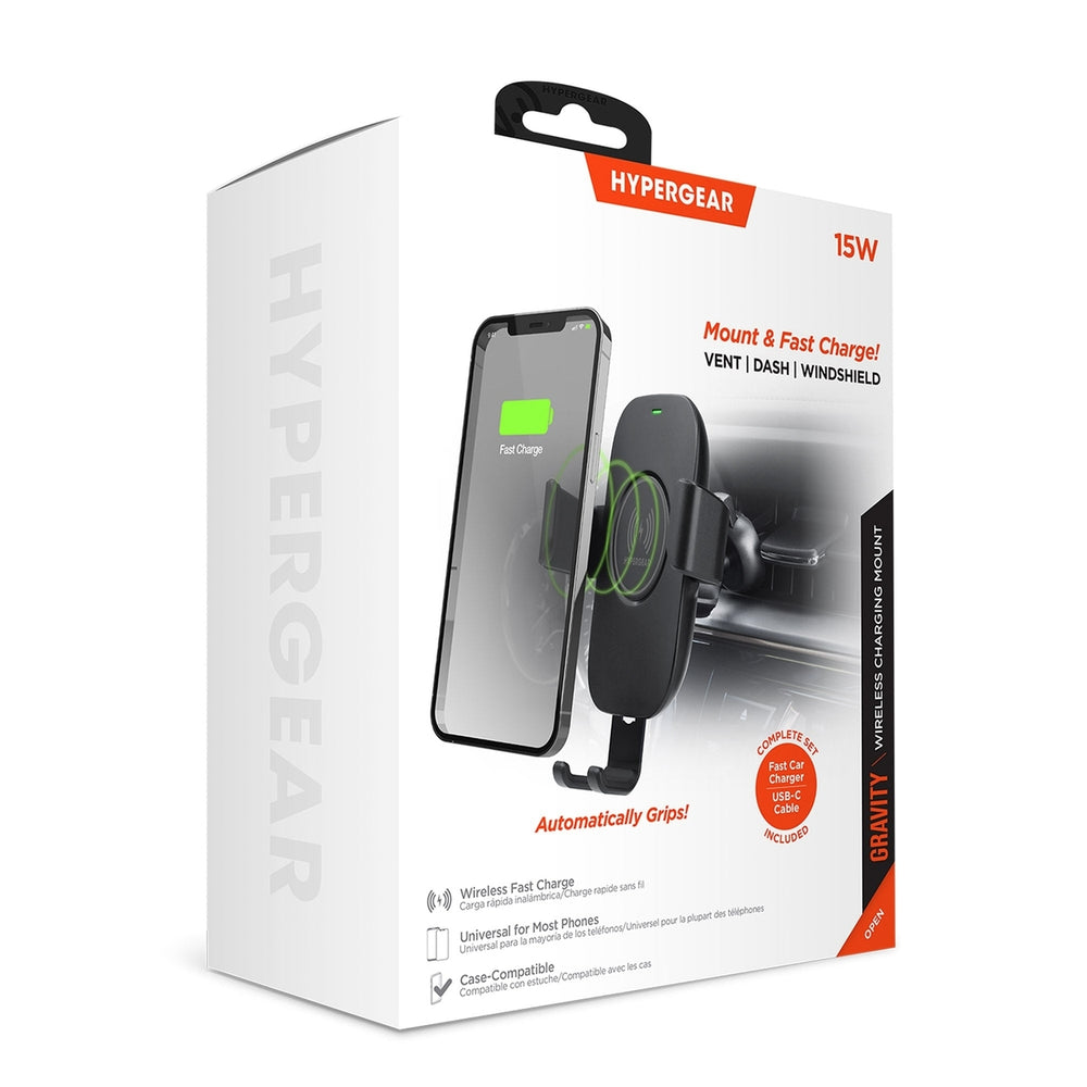HyperGear Gravity 15W Wireless Fast Charge Mount - Hands-Free (15642-HYP) Image 2