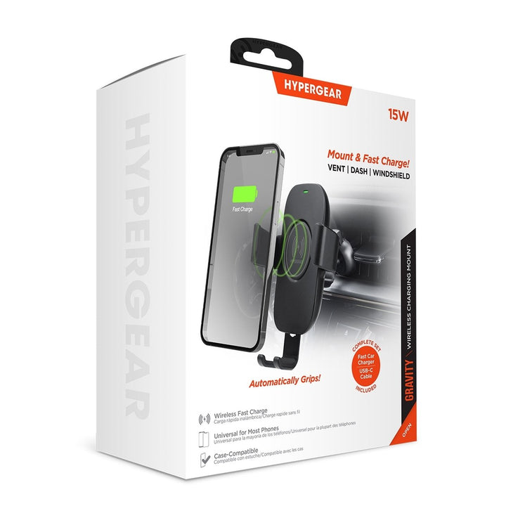 HyperGear Gravity 15W Wireless Fast Charge Mount - Hands-Free (15642-HYP) Image 2